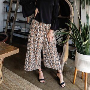 Contemporay wide legged Snake Print Pants